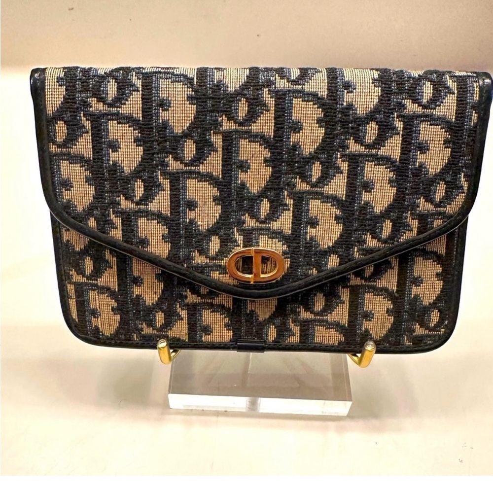 Christian Dior Canvas Leather Envelope Clutch/Wallet